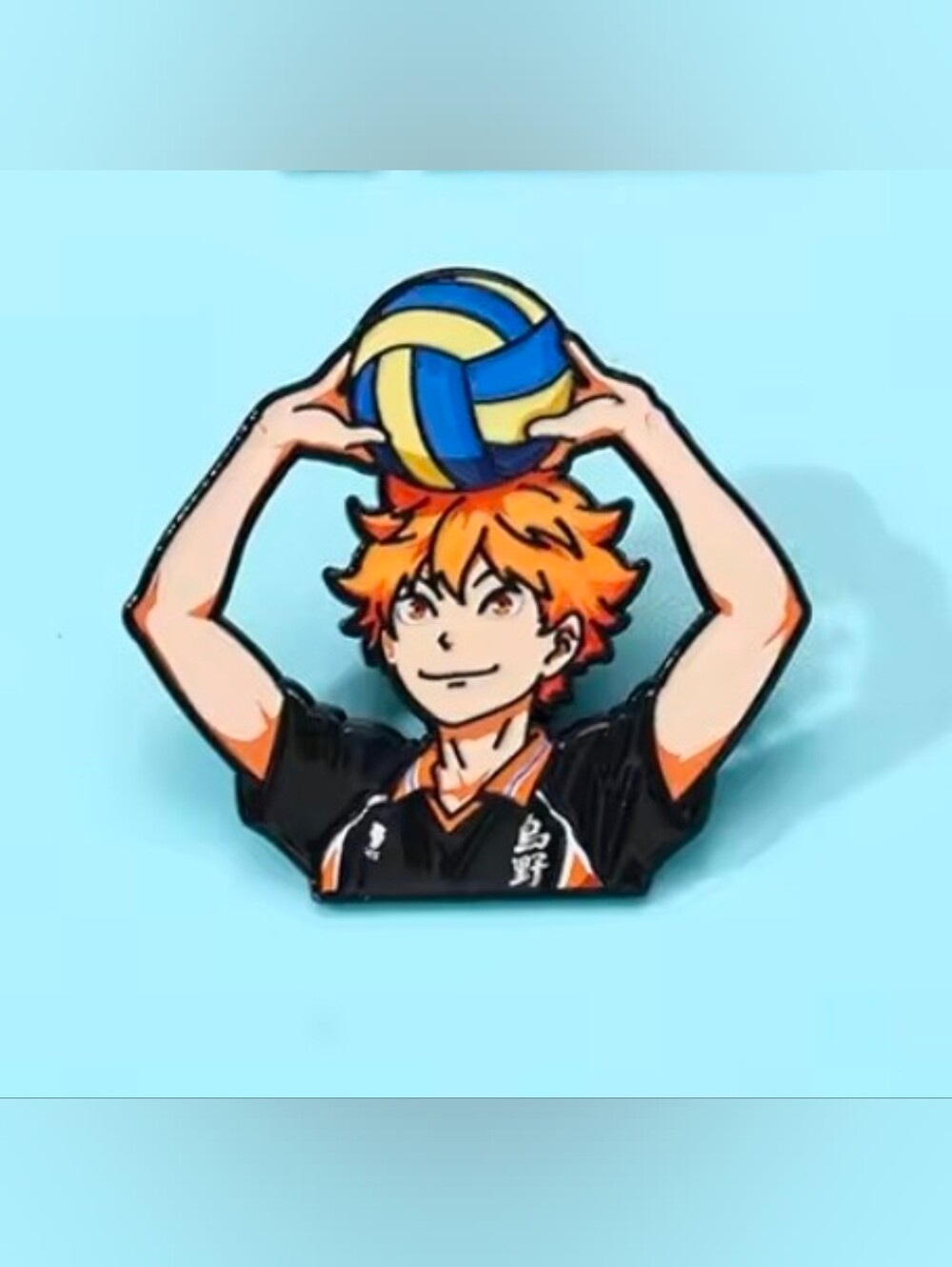 Haikyuu!! Hinata Shoyo Volleyball Enamel Pin - Orange, Blue, Yellow